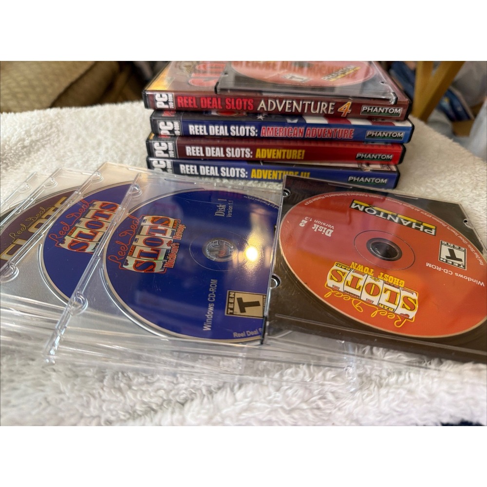 Lot Of 10 Slots PC CD-ROM Games Reel Deal Casino & WMS Slots Phantom Vintage